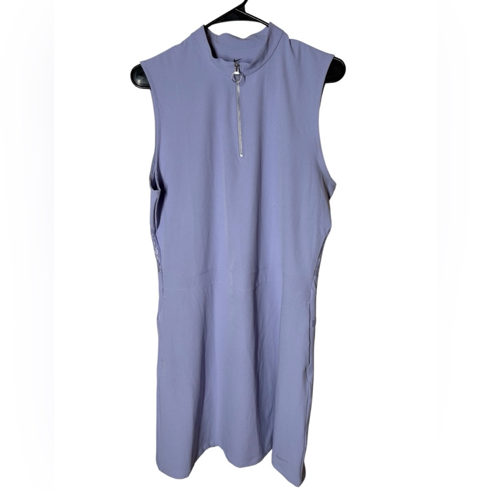 {EUC} Women's NIKE Sleeveless Lavender Zip-Front A-Line Dress M fits L - Picture 9 of 14